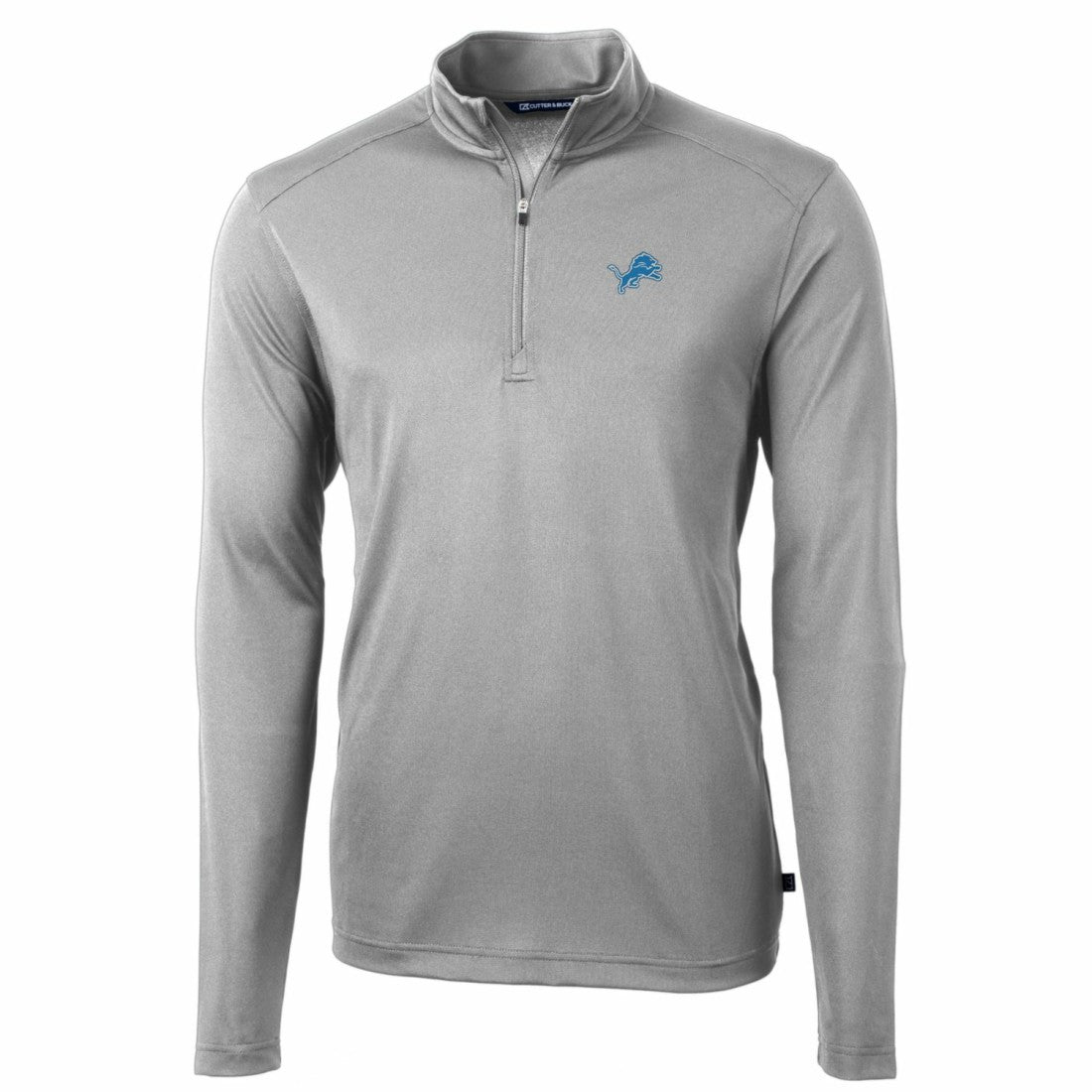 Detroit Lions Cutter & Buck Big & Tall Virtue Eco Pique Quarter-Zip Pullover Jacket Gray - NFL