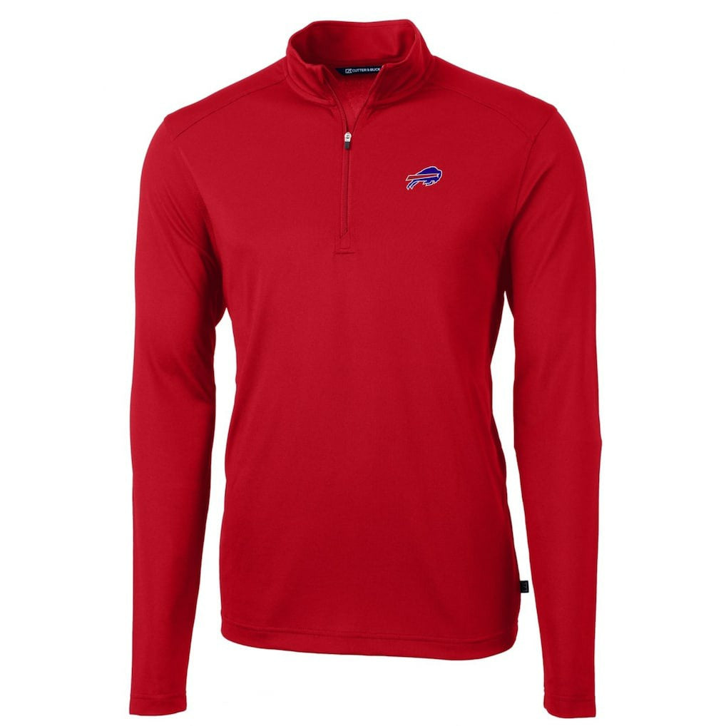 Buffalo Bills Cutter & Buck Big & Tall Virtue Eco Pique Quarter-Zip Pullover Jacket Red - NFL
