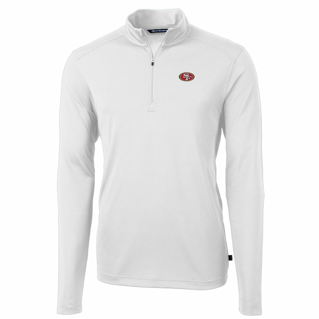 San Francisco 49ers Cutter & Buck Big & Tall Virtue Eco Pique Quarter-Zip Pullover Jacket White - NFL