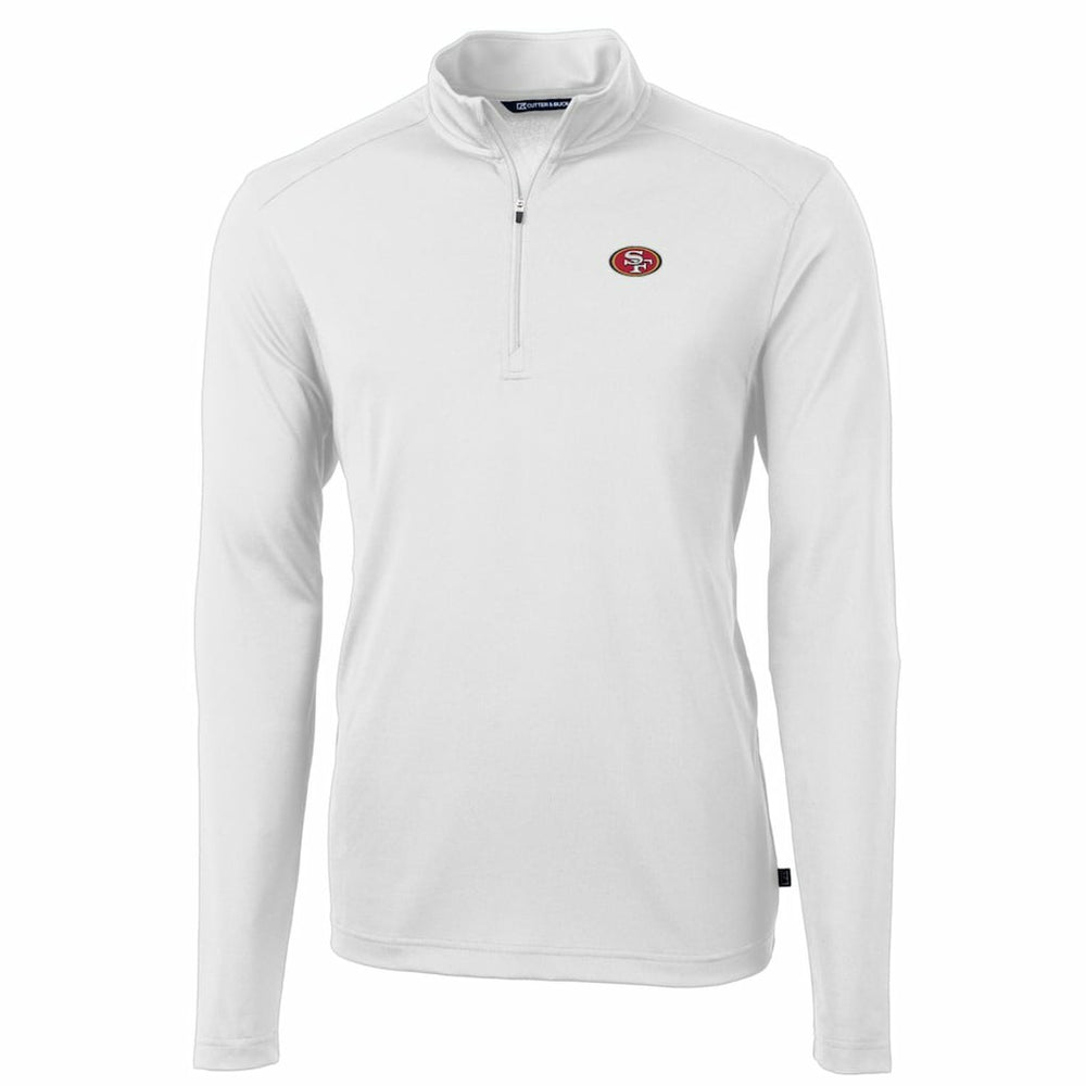 San Francisco 49ers Cutter & Buck Big & Tall Virtue Eco Pique Quarter-Zip Pullover Jacket White - NFL