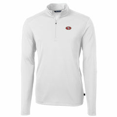 San Francisco 49ers Cutter & Buck Big & Tall Virtue Eco Pique Quarter-Zip Pullover Jacket White - NFL