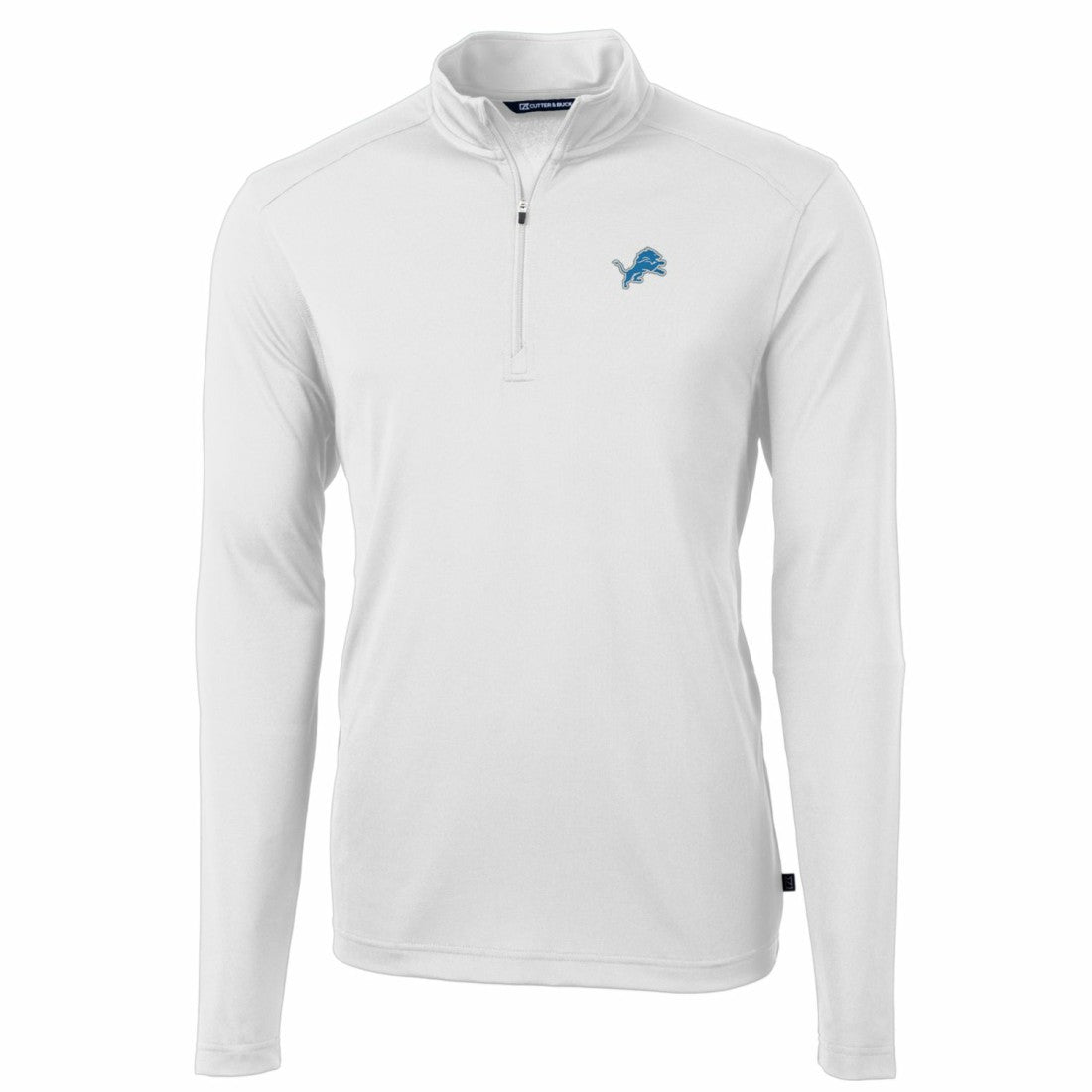 Detroit Lions Cutter & Buck Big & Tall Virtue Eco Pique Quarter-Zip Pullover Jacket White - NFL