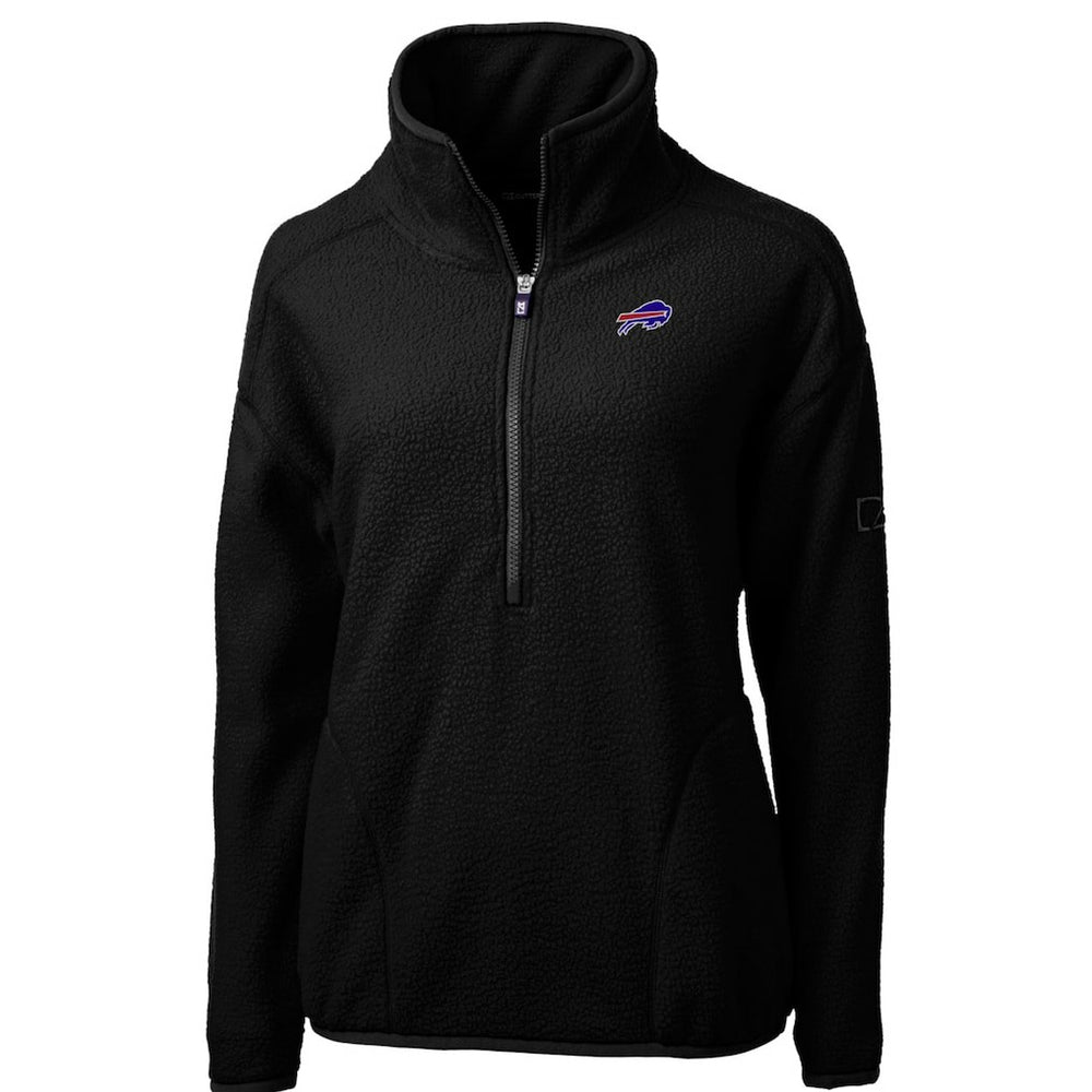 Buffalo Bills Cutter & Buck Women's Cascade Eco Sherpa Fleece Half-Zip Pullover Jacket Black - NFL