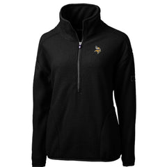 Minnesota Vikings Cutter & Buck Women's Cascade Eco Sherpa Fleece Half-Zip Pullover Jacket Black - NFL