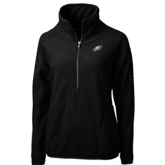 Philadelphia Eagles Cutter & Buck Women's Cascade Eco Sherpa Fleece Half-Zip Pullover Jacket Black - NFL