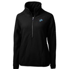 Detroit Lions Cutter & Buck Women's Cascade Eco Sherpa Fleece Half-Zip Pullover Jacket Black - NFL
