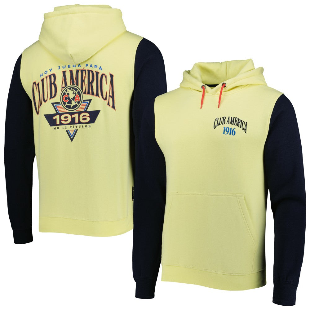 Club America Retro Raglan Pullover Hoodie - Yellow