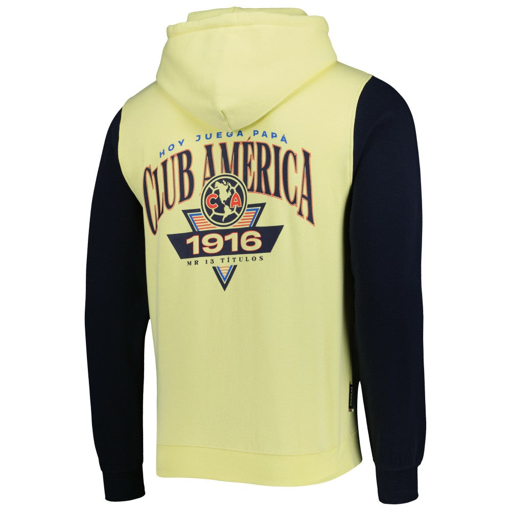 Club America Retro Raglan Pullover Hoodie - Yellow