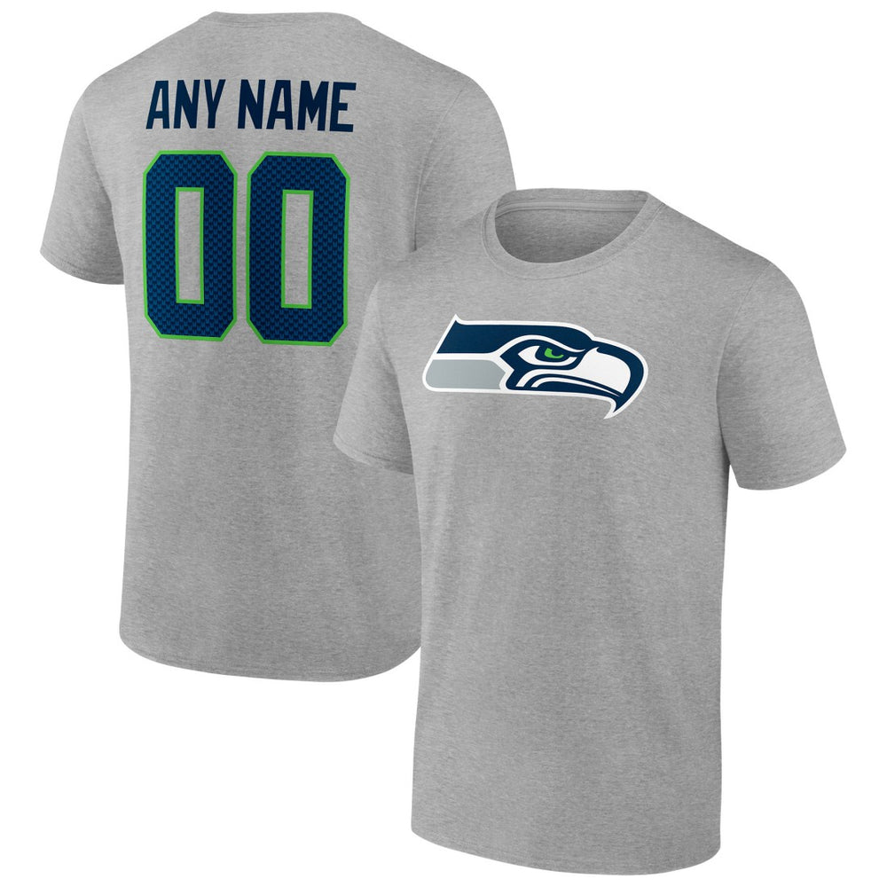 Seattle Seahawks Team Authentic Custom T-Shirt Heathered Gray - NFL