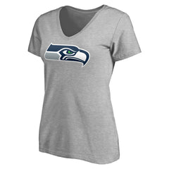 Seattle Seahawks Women's Team Authentic Custom V-Neck T-Shirt Gray - NFL