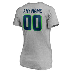 Seattle Seahawks Women's Team Authentic Custom V-Neck T-Shirt Gray - NFL
