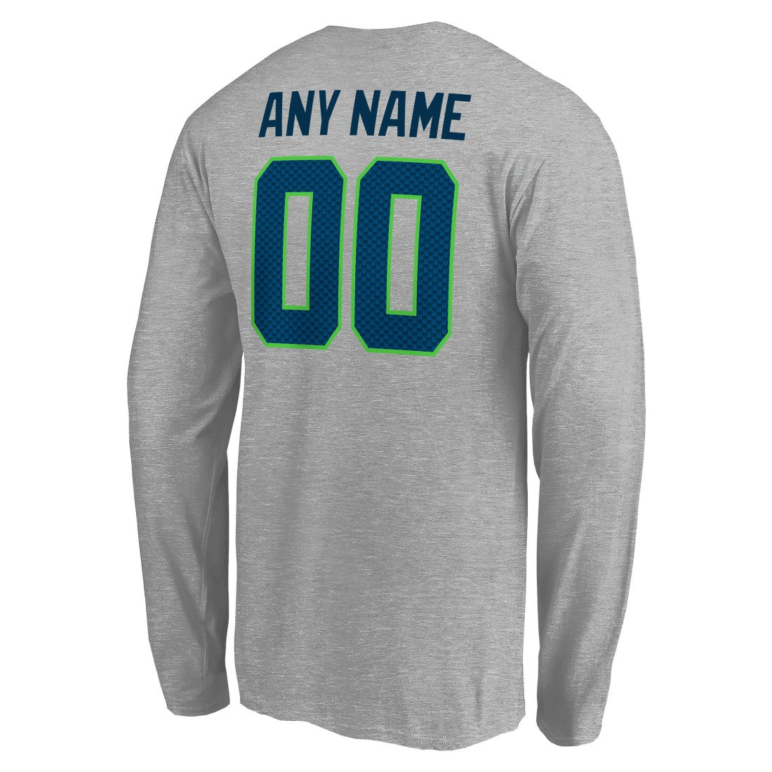 Seattle Seahawks Team Authentic Custom Long Sleeve T-Shirt Gray - NFL