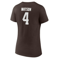 Deshaun Watson Cleveland Browns Women's Player Icon Name & Number V-Neck T-Shirt Brown - Fanatics