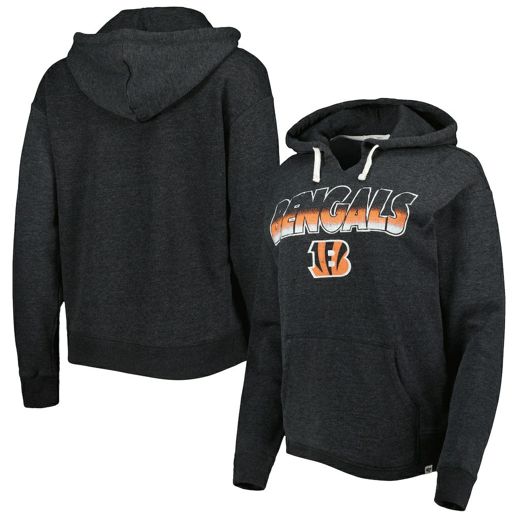 Cincinnati Bengals '47 Women's Color Rise Kennedy Pullover Hoodie Black - 47 brand