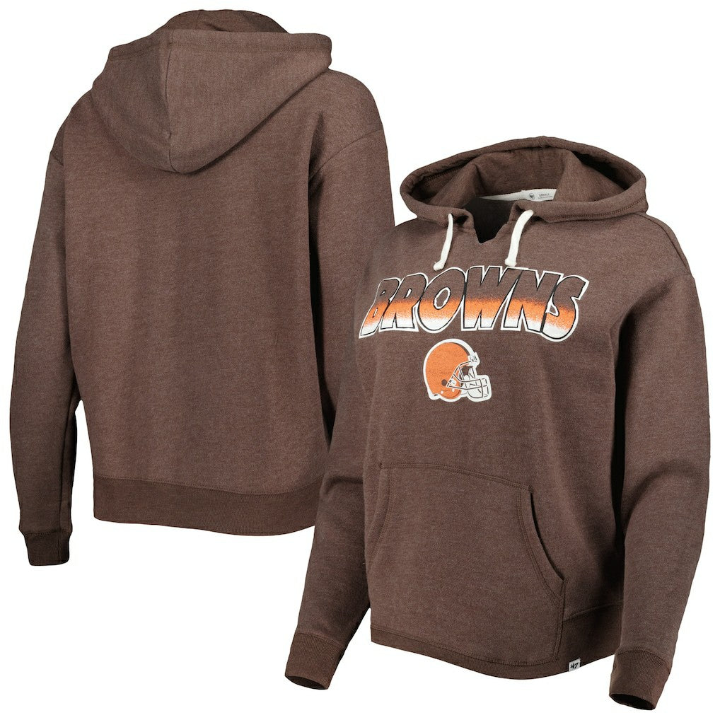 Cleveland Browns '47 Women's Color Rise Kennedy Pullover Hoodie Brown - 47 brand