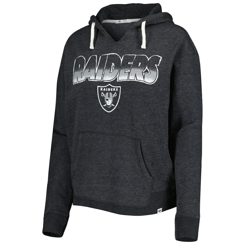 Las Vegas Raiders '47 Women's Color Rise Kennedy Notch Neck Pullover Hoodie Black - 47 brand