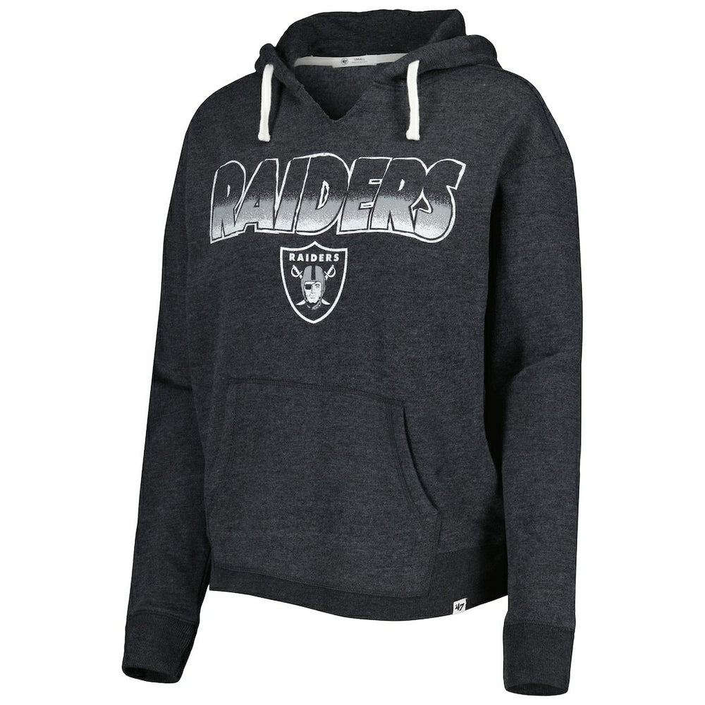 Las Vegas Raiders '47 Women's Color Rise Kennedy Notch Neck Pullover Hoodie Black - 47 brand