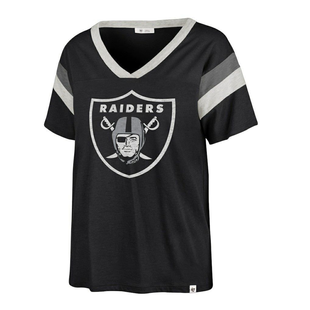 Las Vegas Raiders '47 Women's Phoenix V-Neck T-Shirt Black - 47 brand
