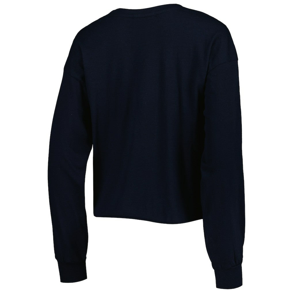 New Orleans Saints '47 Women's Skyler Parkway Cropped Long Sleeve T-Shirt Black - 47 brand