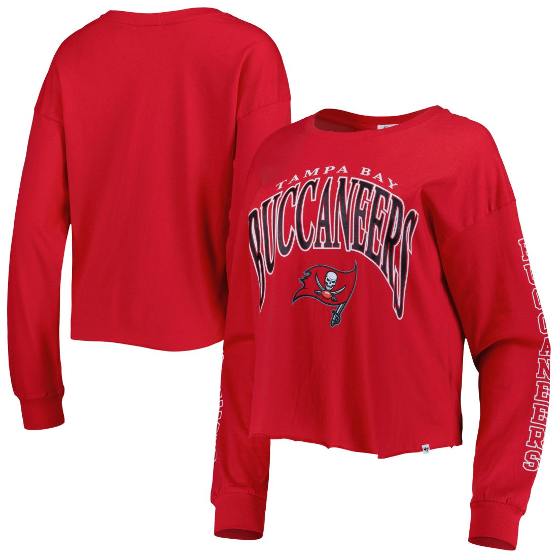 Tampa Bay Buccaneers '47 Women's Skyler Parkway Cropped Long Sleeve T-Shirt Red - 47 brand