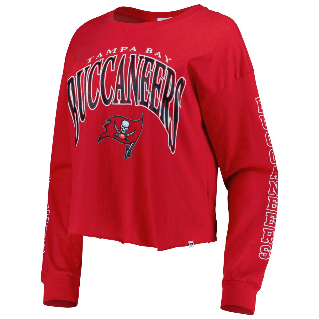 Tampa Bay Buccaneers '47 Women's Skyler Parkway Cropped Long Sleeve T-Shirt Red - 47 brand