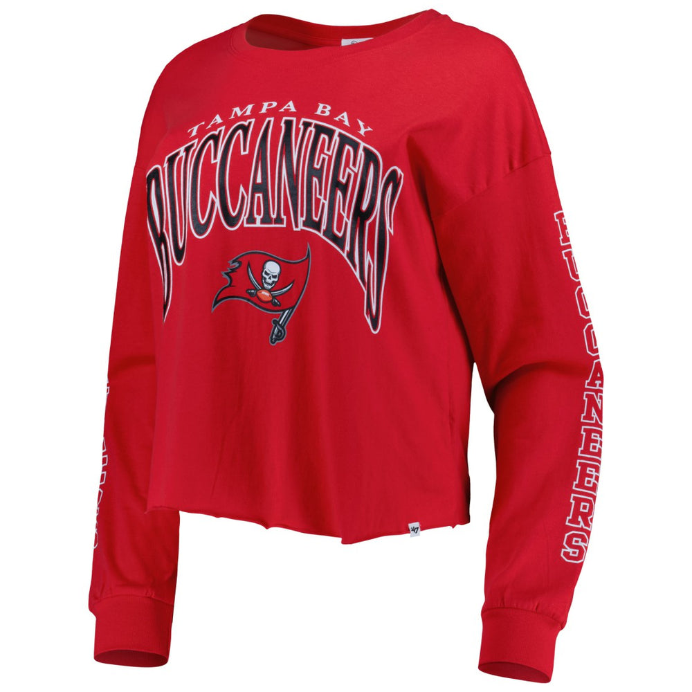Tampa Bay Buccaneers '47 Women's Skyler Parkway Cropped Long Sleeve T-Shirt Red - 47 brand
