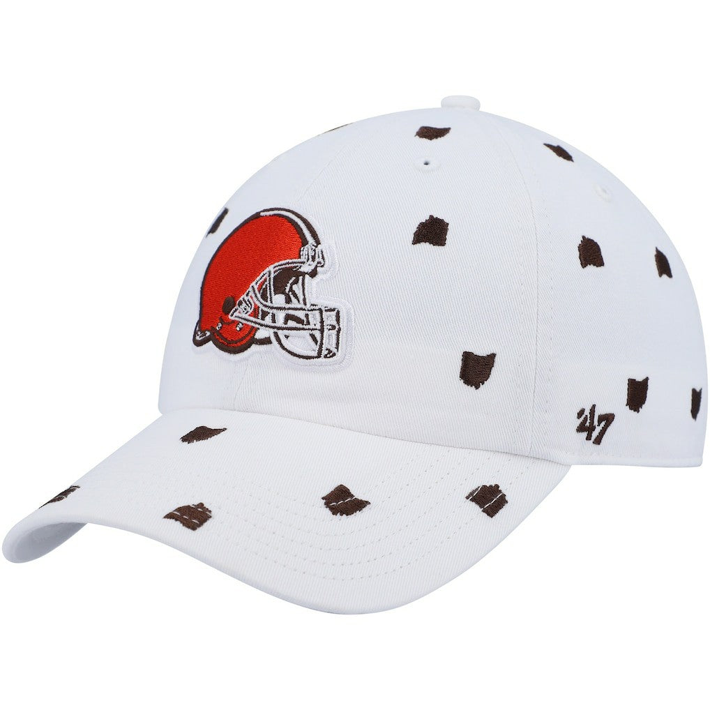 Cleveland Browns '47 Women's Confetti Clean Up Logo Adjustable Hat White - 47 brand