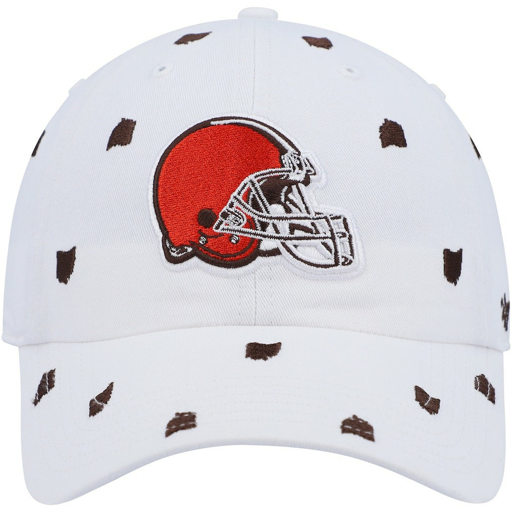 Cleveland Browns '47 Women's Confetti Clean Up Logo Adjustable Hat White - 47 brand