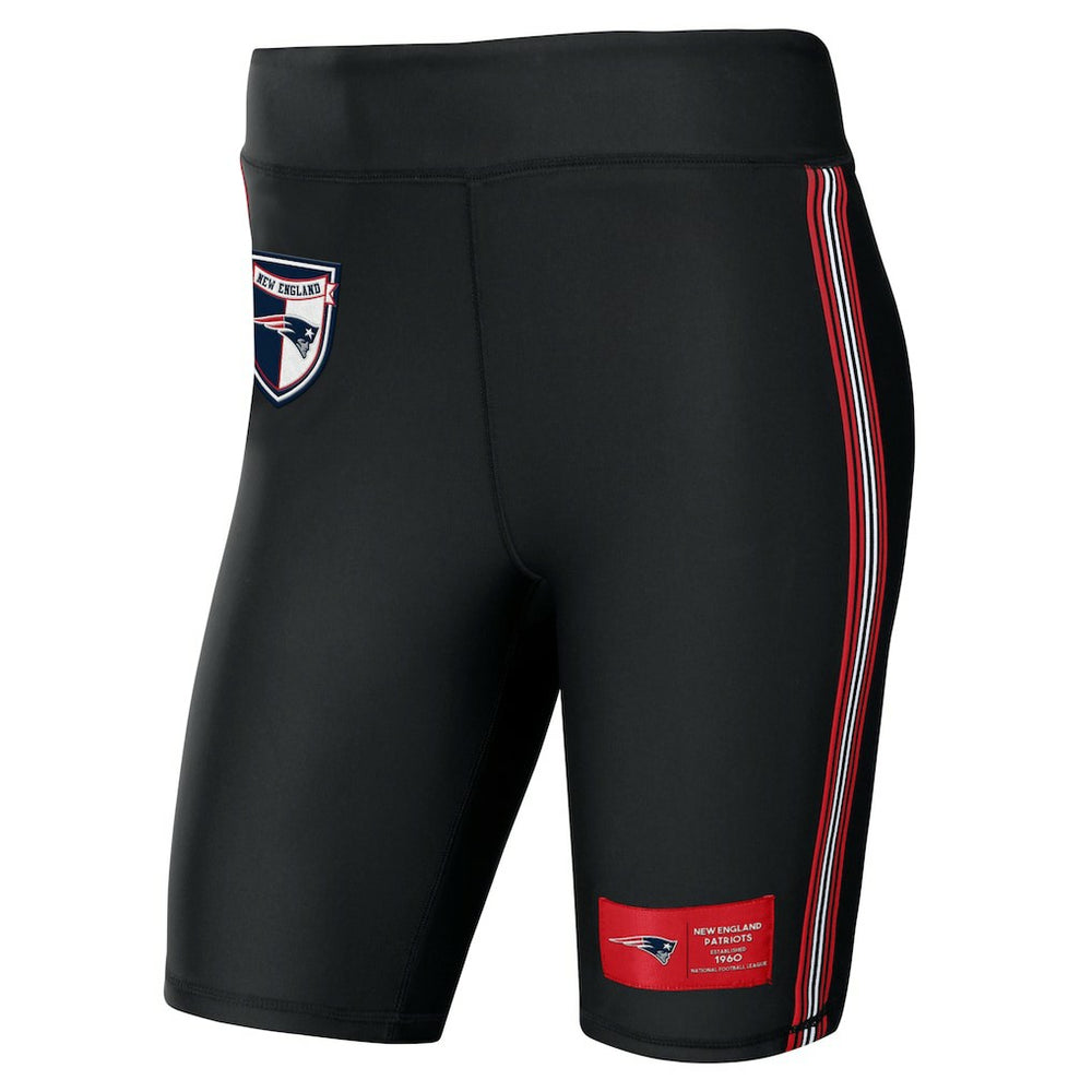 New England Patriots WEAR by Erin Andrews Women's Biker Shorts Black - NFL