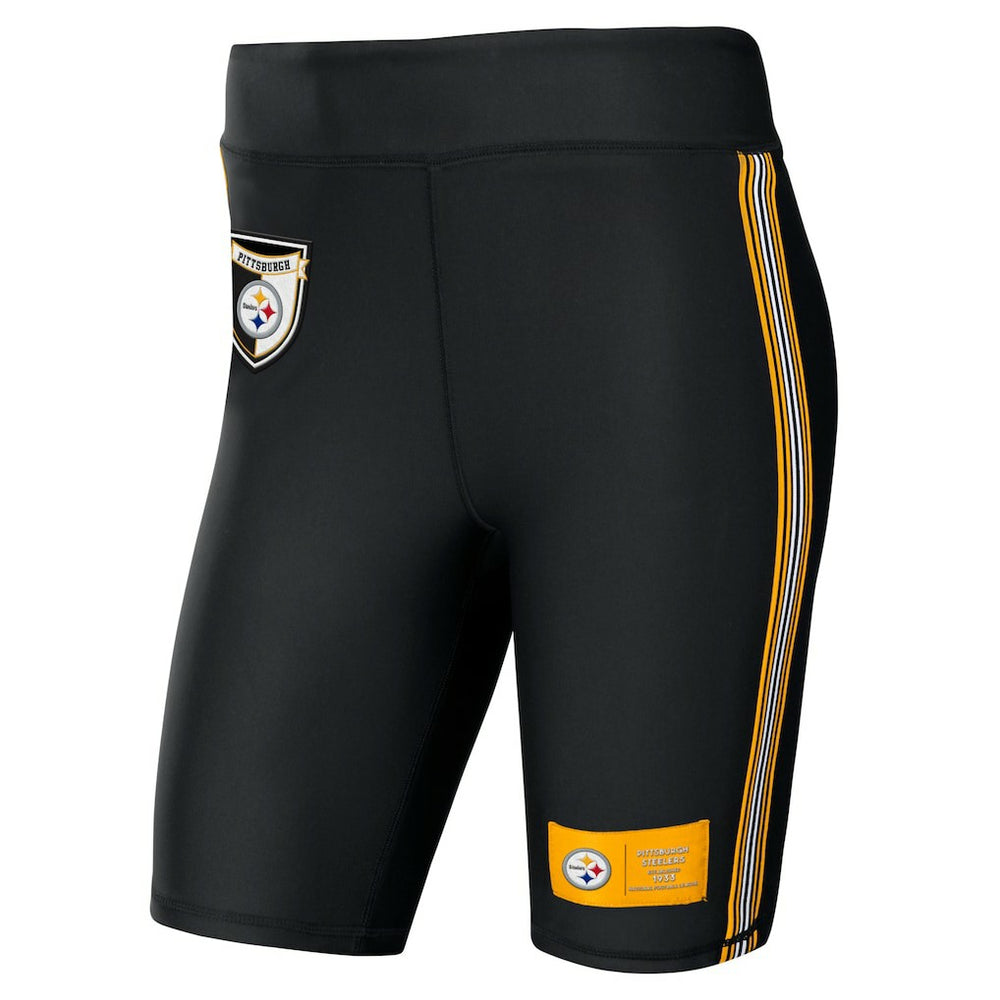 Pittsburgh Steelers WEAR by Erin Andrews Women's Biker Shorts Black - NFL