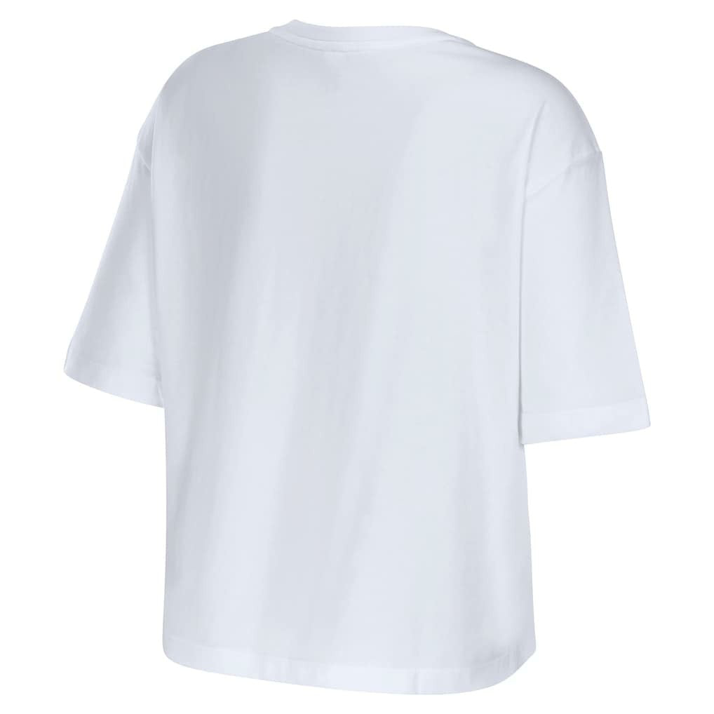Cleveland Browns WEAR by Erin Andrews Women's Boxy Floral Cropped T-Shirt White - NFL