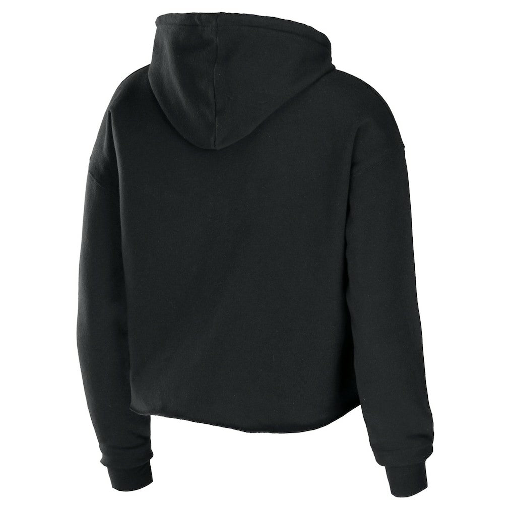 Miami Dolphins WEAR by Erin Andrews Women's Cropped Sponge Fleece Pullover Hoodie Black - NFL