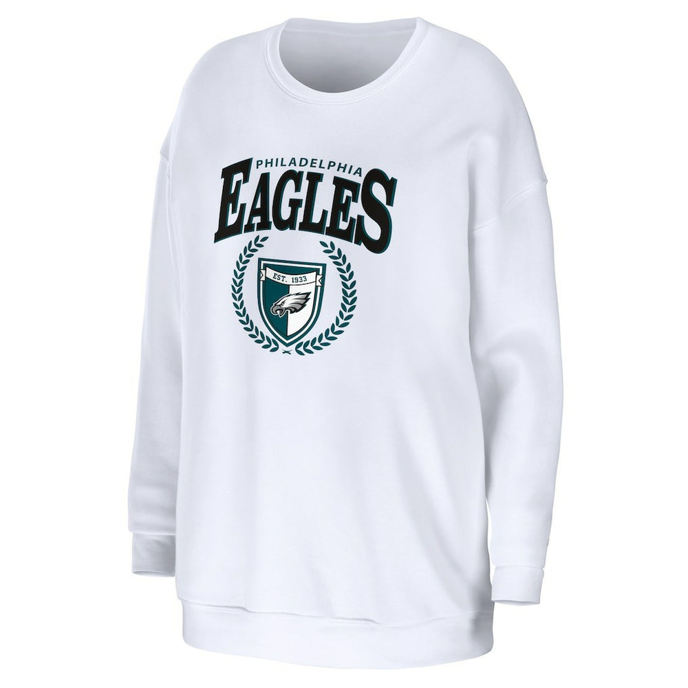 Philadelphia Eagles WEAR by Erin Andrews Women's Oversized Pullover Sweatshirt White - NFL