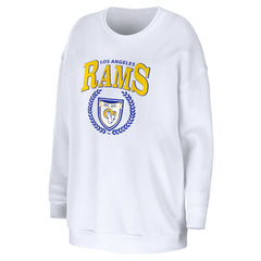 Los Angeles Rams WEAR by Erin Andrews Women's Oversized Pullover Sweatshirt White - NFL