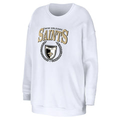 New Orleans Saints WEAR by Erin Andrews Women's Oversized Pullover Sweatshirt White - NFL