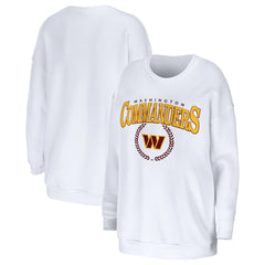 Washington Commanders WEAR by Erin Andrews Women's Oversized Pullover Sweatshirt White - NFL