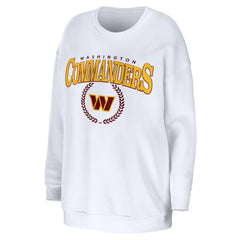 Washington Commanders WEAR by Erin Andrews Women's Oversized Pullover Sweatshirt White - NFL