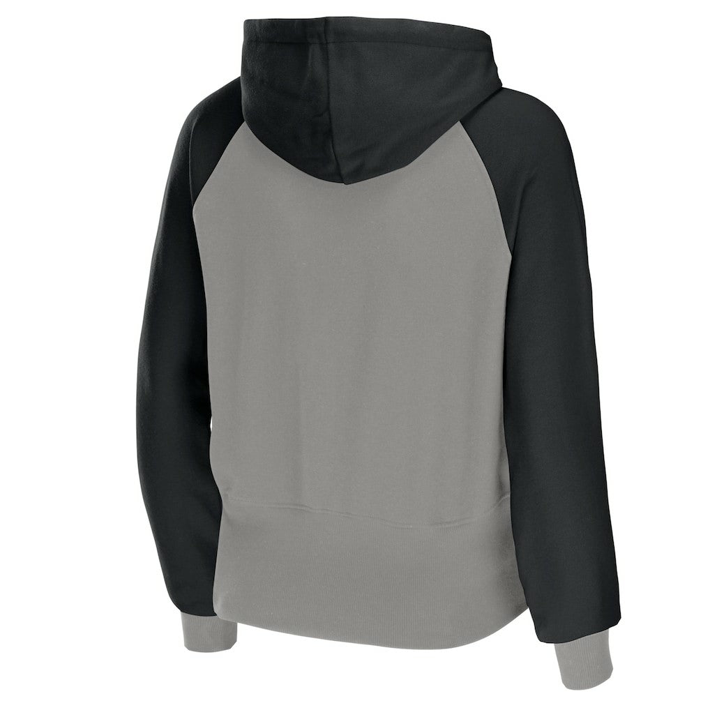 Las Vegas Raiders WEAR by Erin Andrews Women's Colorblock Lightweight Full-Zip Hoodie Silver - NFL