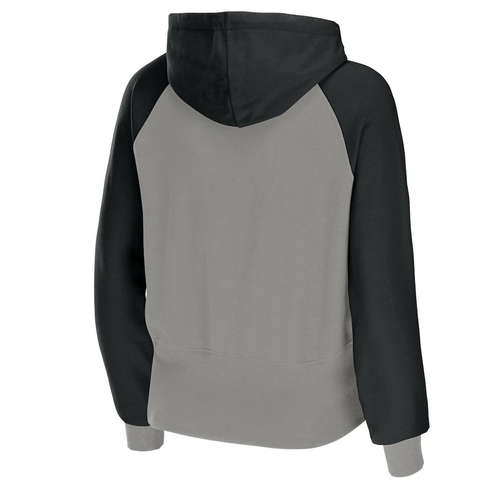 Las Vegas Raiders WEAR by Erin Andrews Women's Colorblock Lightweight Full-Zip Hoodie Silver - NFL