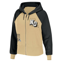 New Orleans Saints WEAR by Erin Andrews Women's Colorblock Lightweight Full-Zip Hoodie Gold - NFL
