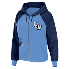 Tennessee Titans WEAR by Erin Andrews Women's Colorblock Lightweight Full-Zip Hoodie Light Blue - NFL