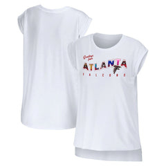 Atlanta Falcons WEAR by Erin Andrews Women's Greetings From Muscle T-Shirt White - NFL