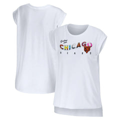 Chicago Bears WEAR by Erin Andrews Women's Greetings From Muscle T-Shirt White - NFL