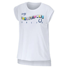 Indianapolis Colts WEAR by Erin Andrews Women's Greetings From Muscle T-Shirt White - NFL