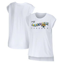 Jacksonville Jaguars WEAR by Erin Andrews Women's Greetings From Muscle T-Shirt White - NFL