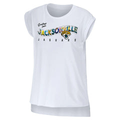 Jacksonville Jaguars WEAR by Erin Andrews Women's Greetings From Muscle T-Shirt White - NFL