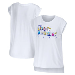 Los Angeles Rams WEAR by Erin Andrews Women's Greetings From Muscle T-Shirt White - NFL