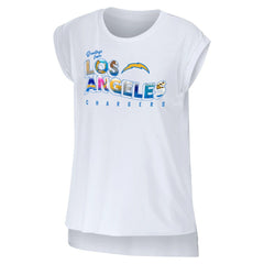 Los Angeles Chargers WEAR by Erin Andrews Women's Greetings From Muscle T-Shirt White - NFL