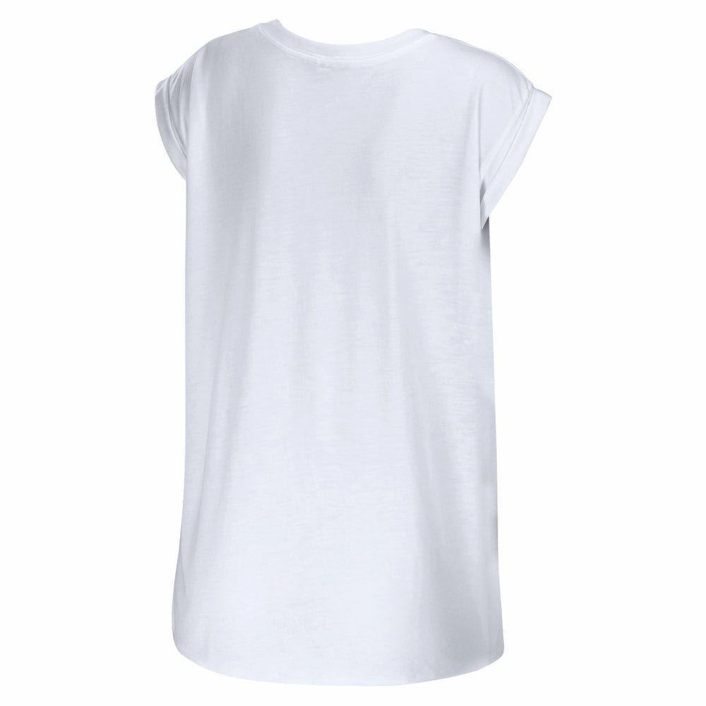 New York Giants WEAR by Erin Andrews Women's Greetings From Muscle T-Shirt White - NFL