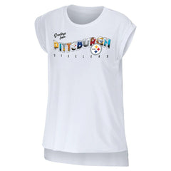 Pittsburgh Steelers WEAR by Erin Andrews Women's Greetings From Muscle T-Shirt White - NFL